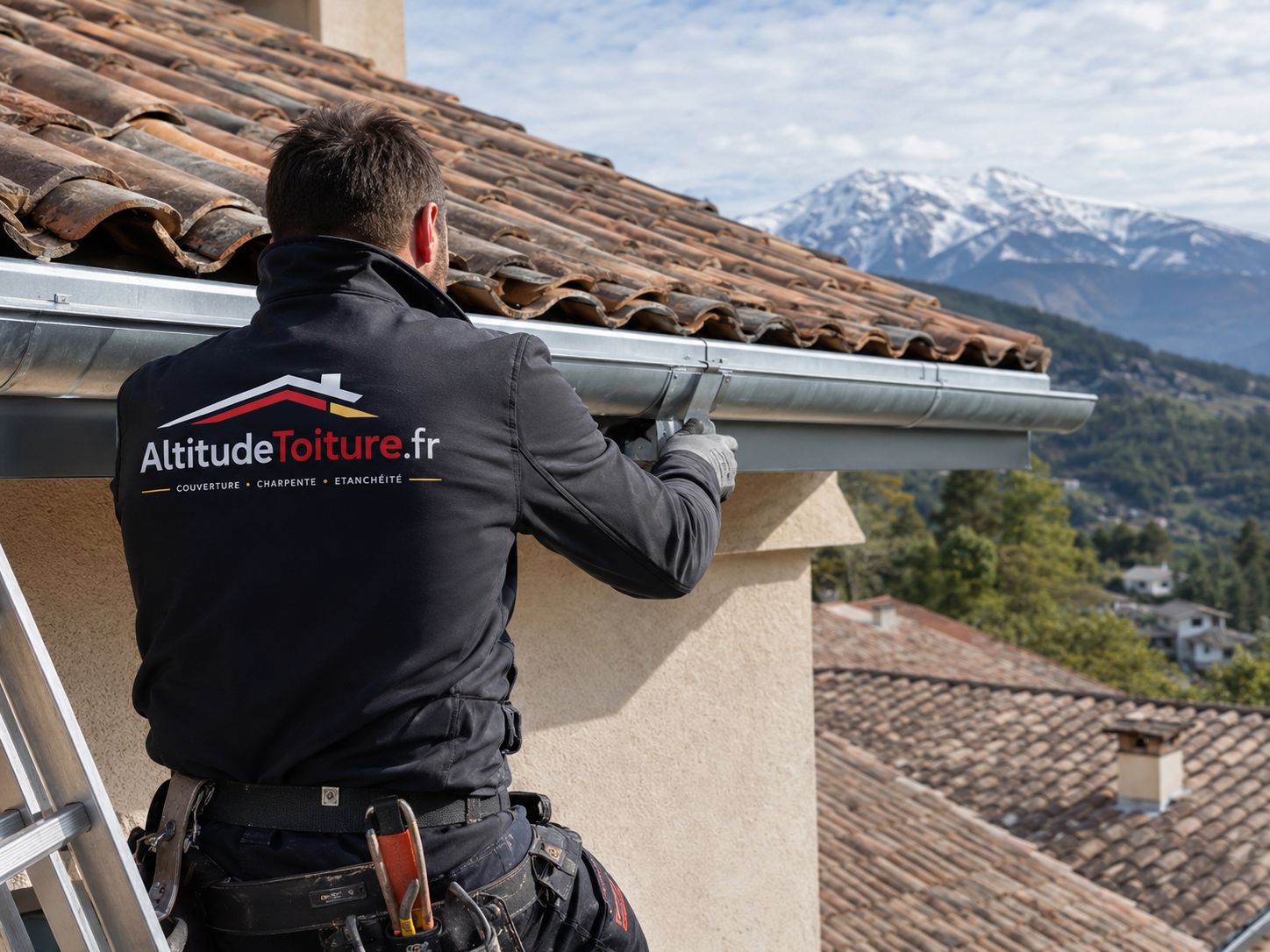 Pose de gouttière et zinguerie par AltitudeToiture.fr dans les Hautes-Alpes